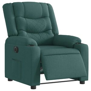vidaXL Poltrona Elettrica Reclinabile Verde Scuro in Tessuto
