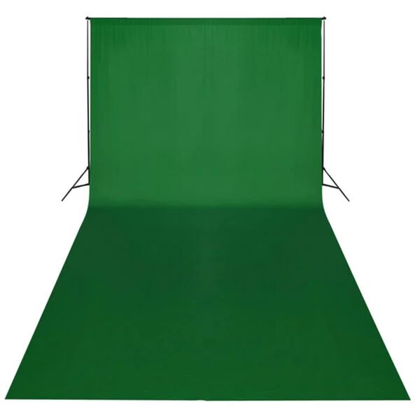 vidaXL Fondale in Cotone Verde senza Supporto 600x300 cm per Croma Key