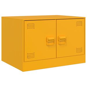 vidaXL Tavolino da Salotto Giallo Senape 67x50x44 cm in Acciaio