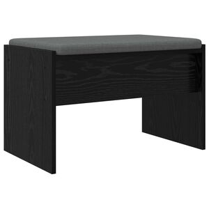 vidaXL Panca per ingresso con cuscino Rovere Nero 63 x 38 x 40 cm