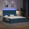 vidaXL Pouf Letto con Materassi e LED Blu Scuro 200x200cm Velluto