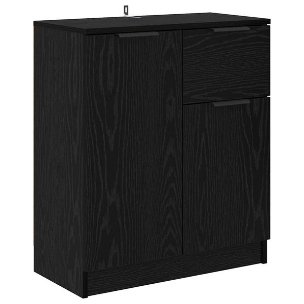 vidaXL Credenza Rovere Nero 60 x 30 x 70 cm Legno multistrato