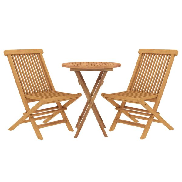 vidaXL Set da Pranzo per Giardino 3 pz in Legno Massello di Teak