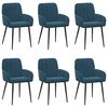 vidaXL Sedie da pranzo 6 pz Velluto Blu 57 x 50 x 85 cm