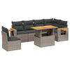 vidaXL Set Divani da Giardino 7 pz con Cuscini Grigio in Polyrattan