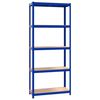 vidaXL Scaffali a 5 Ripiani 4 pz Blu in Acciaio e Legno Multistrato