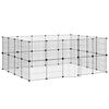 vidaXL Gabbia per Animali 36 Pannelli con Porta Nera 35x35 cm Acciaio