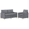 vidaXL Set di divani 2 pz Grigio Chiaro Poliestere