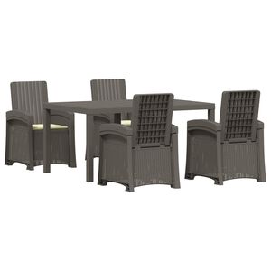 vidaXL Set da Pranzo per Giardino 5 pz Grigio chiaro e panna PP