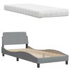 vidaXL Letto con Materasso Hanko Grigio Chiaro 80x200 cm in Tessuto