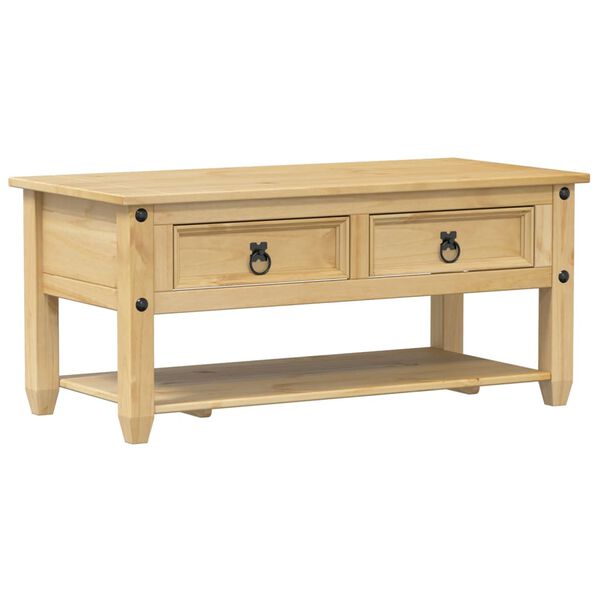 vidaXL Tavolino con Cassetti Corona 100x48x45cm Legno Massello di Pino