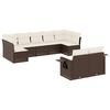 vidaXL Set Divani da Giardino 9pz con Cuscini Marrone in Polyrattan