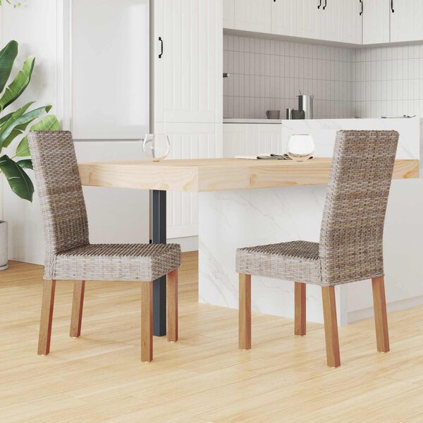 vidaXL Sedia da pranzo 2 pcs Grigio Kubu 45 x 54 x 93 cm