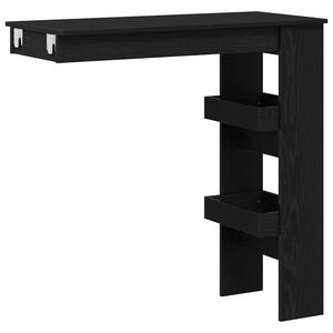 vidaXL Tavolo Bar da Parete Rovere Nero 102 x 45 x 103,5 cm