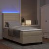 vidaXL Letto a Sorgente LED con materasso Crema 80 x 200 cm Tessuto