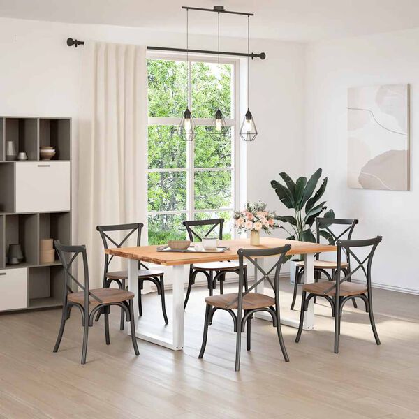 vidaXL Gambe per tavolo da pranzo a forma di U 2 pz bianche 80x(72-73) cm in acciaio