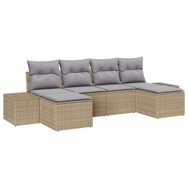 vidaXL Set Divano da Giardino 4 pcs Beige e Grigio Chiaro polyrattan