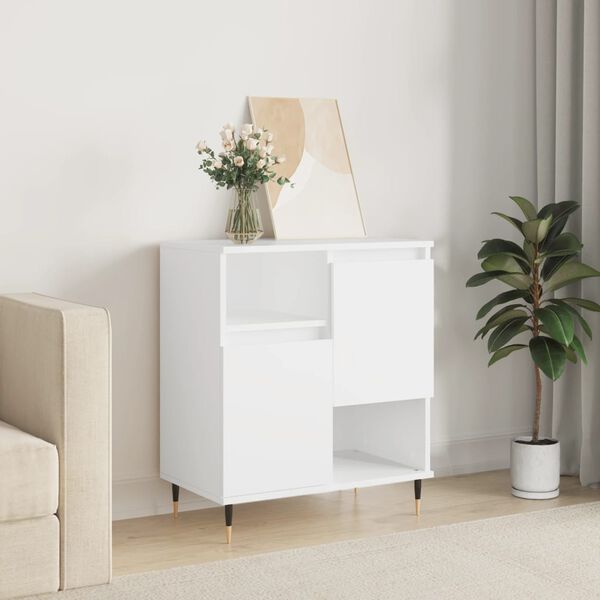 vidaXL Credenza Bianca 60x35x70 cm in Legno Multistrato