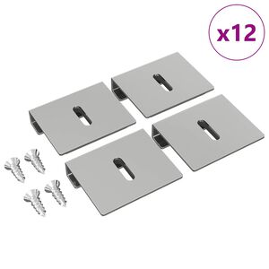 vidaXL Supporto per Specchio 12 pcs Nichel 35 x 30 x 8,3 mm Acciaio