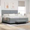 vidaXL Letto a molle con materasso Grigio chiaro 200 x 200 cm Tessuto
