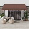vidaXL Tenda da Sole Retrattile Manuale con LED Marrone 400x350 cm