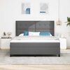 vidaXL Letto a Sorgente LED Grigio scuro 180 x 200 cm Tessuto