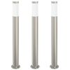 vidaXL Lampioni a palo 3 pz 80 cm Acciaio Inox IP44