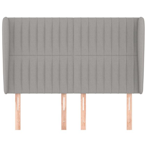vidaXL Testiera ad Orecchio Grigio Chiaro 147x23x118/128 cm in Tessuto