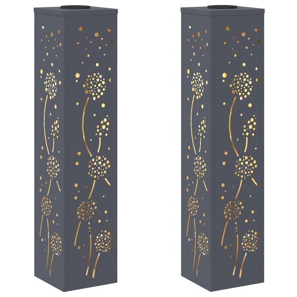 vidaXL Faro LED solare per sentieri 2 pcs Antracite