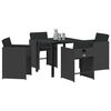 vidaXL Set da Pranzo per Giardino 5 pcs Nero polyrattan