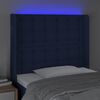 vidaXL Testiera a LED Blu 103x16x118/128 cm in Tessuto