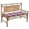 vidaXL Panca da Giardino con Cuscino 120 cm in Bamb&ugrave;