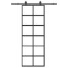 vidaXL Porta Scorrevole con Ferramenta Nera 76x205 cm in Vetro ESG
