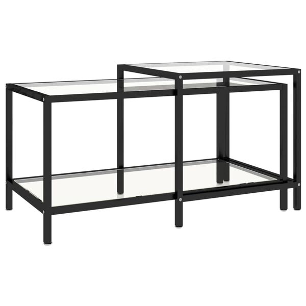 vidaXL Tavolini 2 pz Trasparenti in Vetro Temperato