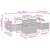 vidaXL Set Divano Giardino 6 pz con Cuscini Grigio Polyrattan Acacia