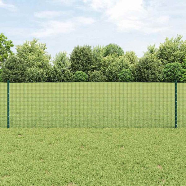 vidaXL Recinzione con Posto Verde 0,6 x 50 m Acciaio e PVC
