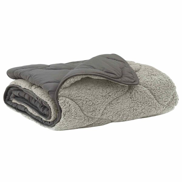 vidaXL Piumone Completo Annuale Trapuntato Grigio chiaro 140 x 220 cm