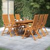 vidaXL Set Mobili da Pranzo per Giardino 7 pz Legno Massello di Acacia 120-170 cm