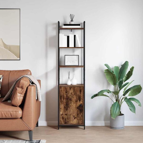 vidaXL Armadio per Libri Rovere fum&eacute; 40 x 24 x 161 cm