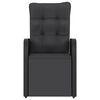 vidaXL Set da Pranzo da Giardino 11 pz con Cuscini in Polyrattan Nero