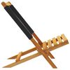 vidaXL Sedie da Giardino Pieghevoli 8pz Nere Legno Massello di Acacia