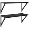 vidaXL Scaffali da parete 2 pz Rovere Nero 60 x 25 x 25,5 cm
