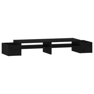 vidaXL Supporto per Monitor Nero 100x27,5x15cm Legno Massello di Pino