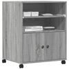 vidaXL Supporto per Stampante con Ruote Grigio Sonoma 60x48x74 cm