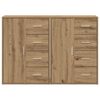 vidaXL Credenza con cassetto 2 pcs Rovere artigianale 60 x 31 x 84 cm
