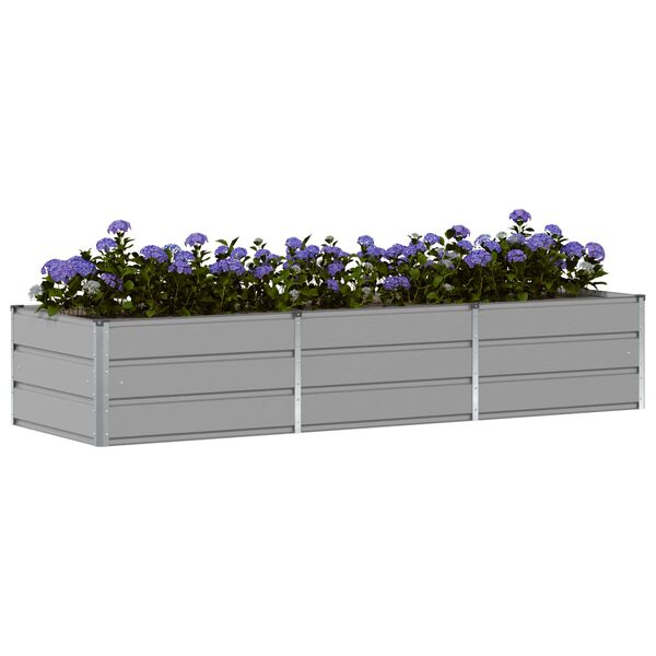 vidaXL Fioriera Grigio chiaro 240 x 80 x 45 cm Acciaio
