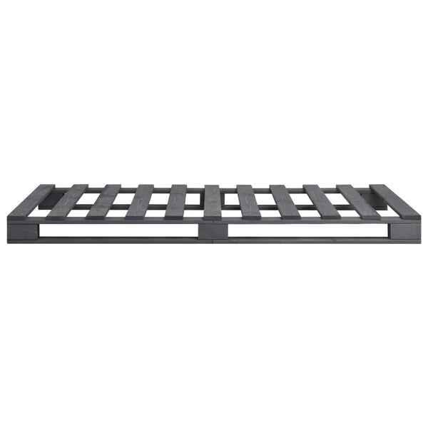 vidaXL Giroletto in Pallet Grigio Legno Massello di Pino 90x200 cm