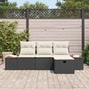vidaXL Set Divano da Giardino con cuscino 4 pcs Nero polyrattan