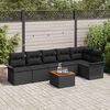vidaXL Set Divano da Giardino 7 pcs Nero Poly Rattan