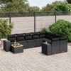 vidaXL Set Divani da Giardino 10pz con Cuscini in Polyrattan Nero